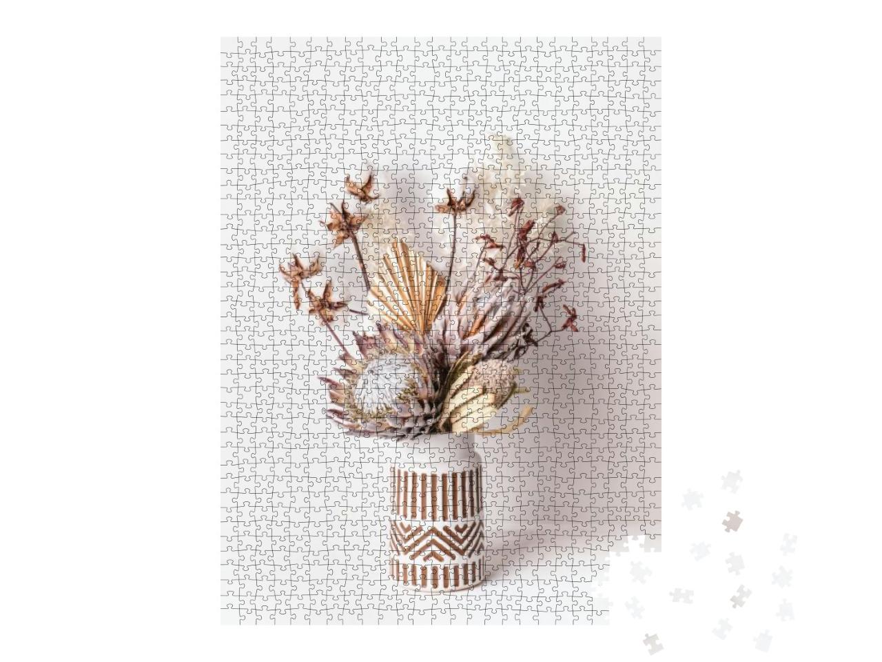 Beautiful Dried Flower Arrangement in a Stylish Ceramic W... Jigsaw Puzzle with 1000 pieces