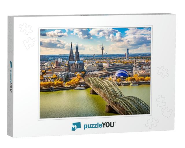 Aerial View of Cologne, Germany... Jigsaw Puzzle