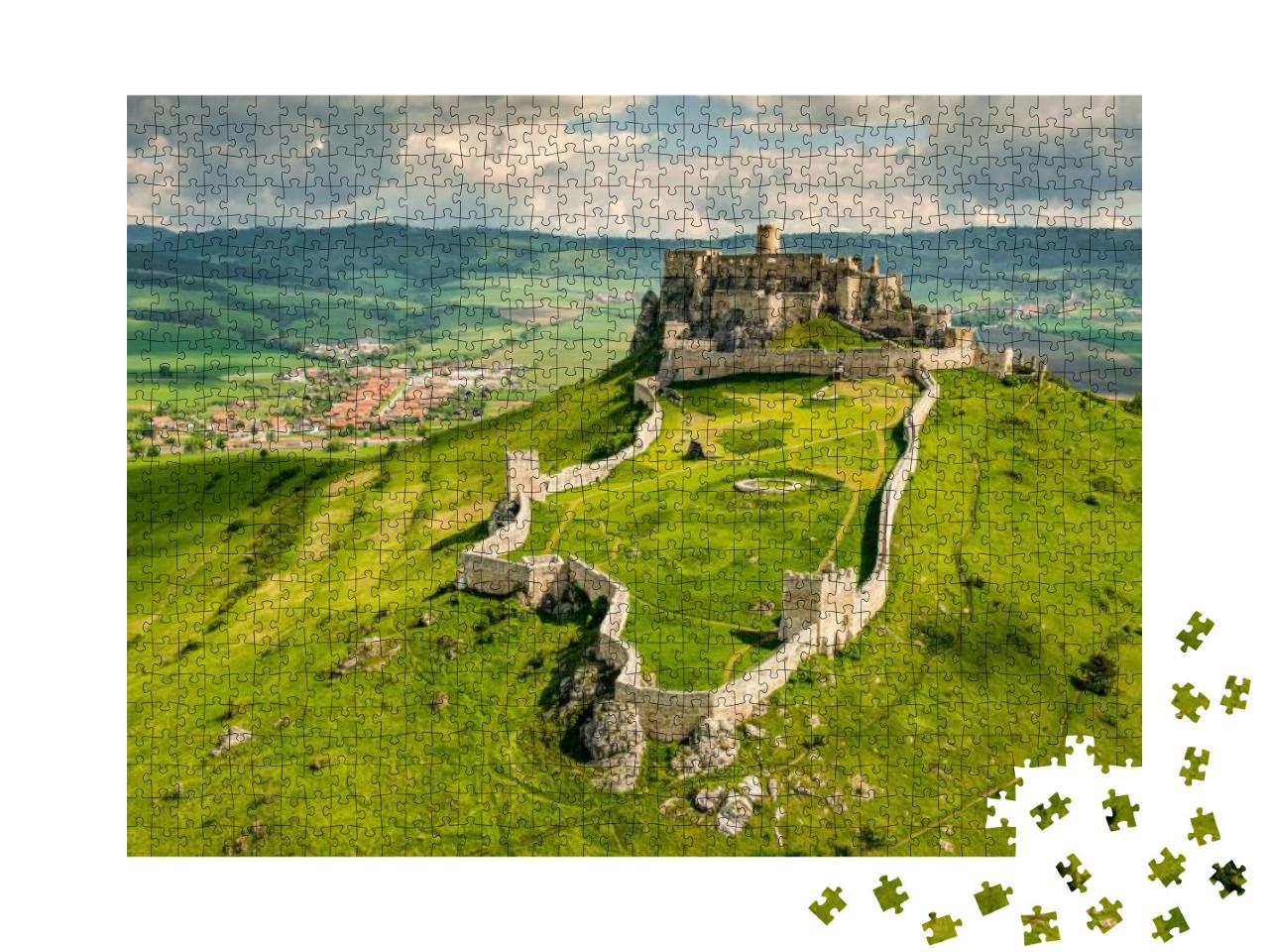 Aerial View of Spis..., Spi...sky Castle, Second Biggest Ca... Jigsaw Puzzle with 1000 pieces