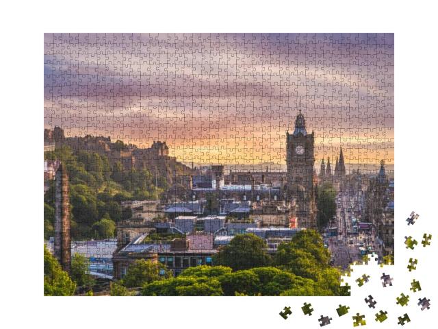 Aerial View from Calton Hill, Edinburgh, Up... Jigsaw Puzzle with 1000 pieces