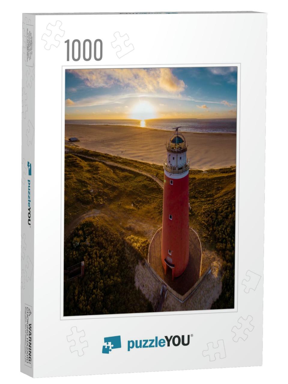 Lighthouse Texel Netherlands, Dutch Lighthouse Holland, R... Jigsaw Puzzle with 1000 pieces