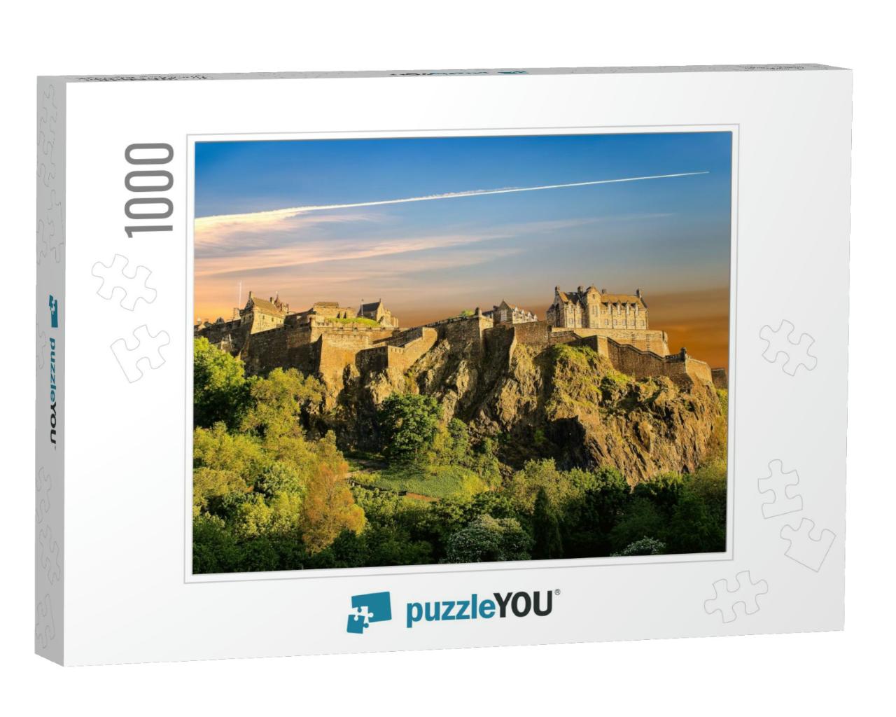 Edinburgh Castle At Sunset. Historic Fortress Which Domin... Jigsaw Puzzle with 1000 pieces