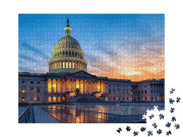 The United States Capitol Building At Sunset, Washington... Jigsaw Puzzle with 1000 pieces