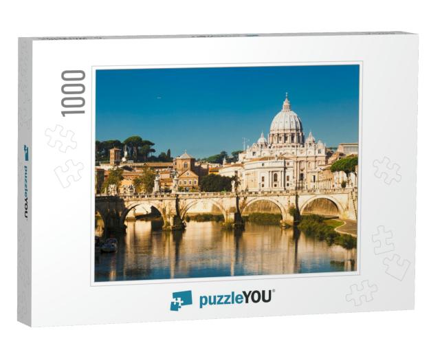 St Peters Basilica & River Tibra in Rome, Italy... Jigsaw Puzzle with 1000 pieces