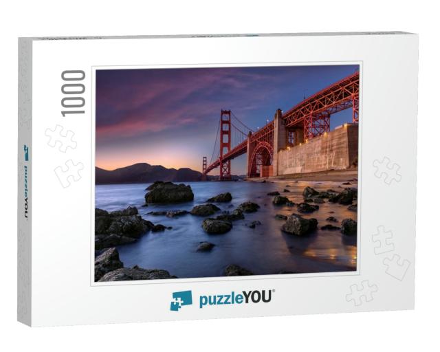 Golden Gate Bridge During Sunset New San Fransisco, Usa... Jigsaw Puzzle with 1000 pieces