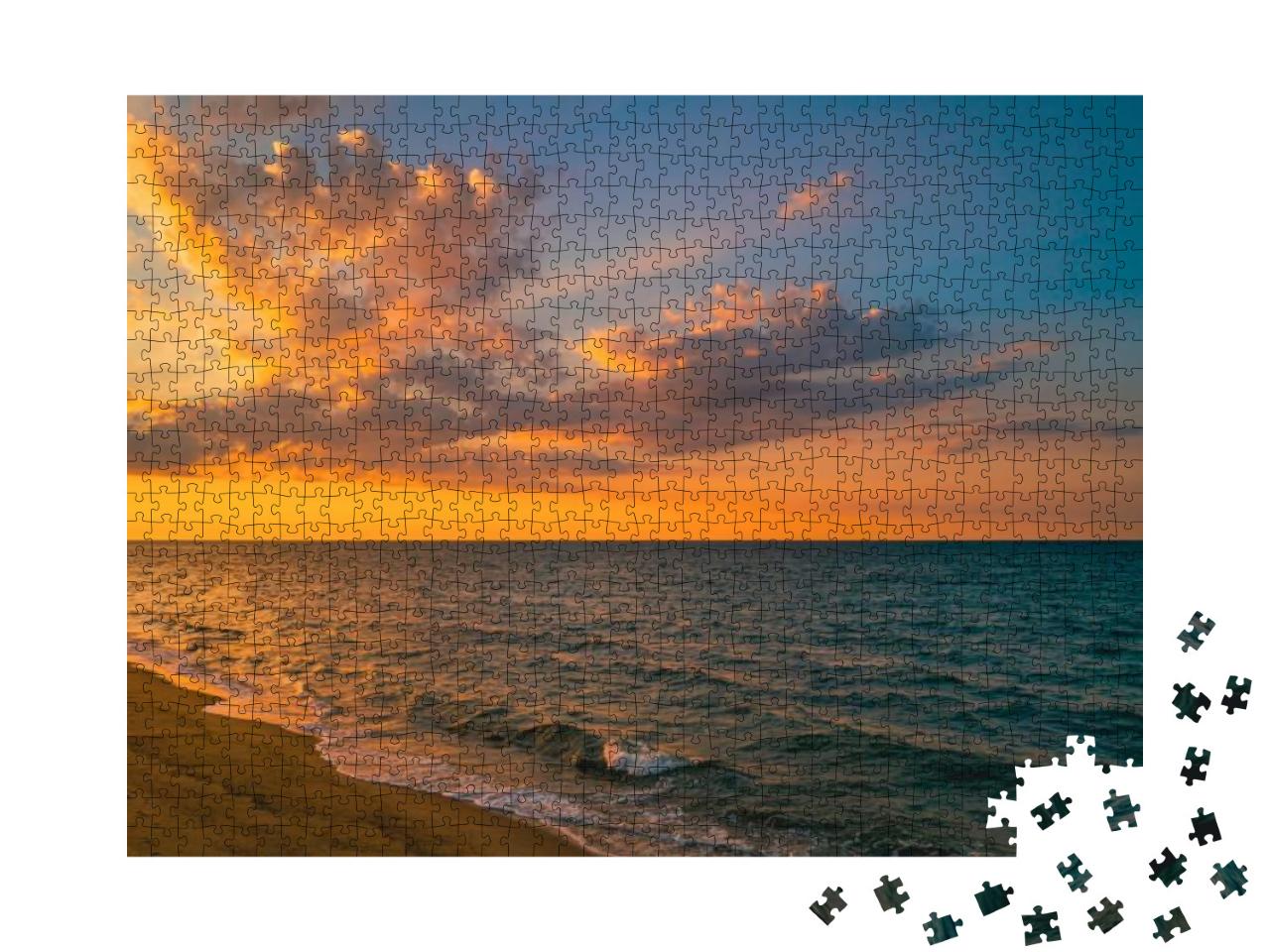 Dramatic Beautiful Cloudscape At Sunrise Over the South C... Jigsaw Puzzle with 1000 pieces