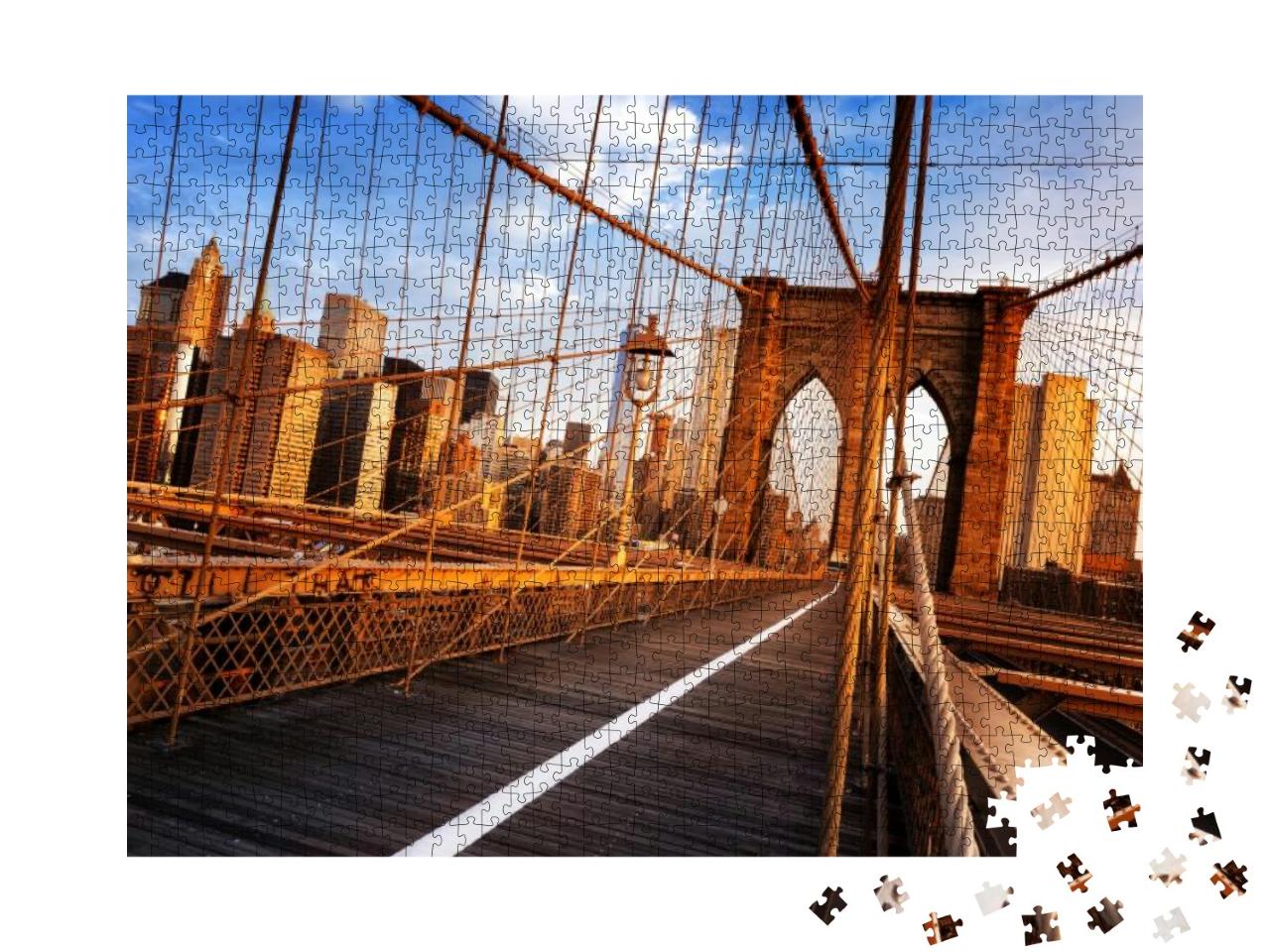 New York City, Usa, Early in the Morning on the Famous Br... Jigsaw Puzzle with 1000 pieces