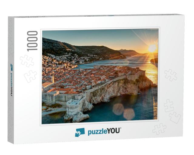 Photo Shows Sunrise At Croatia Dubrovnik with Morning Sun... Jigsaw Puzzle with 1000 pieces