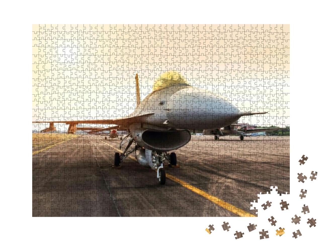 Military Fighter Jet Aircraft Parked in the Air Force on... Jigsaw Puzzle with 1000 pieces