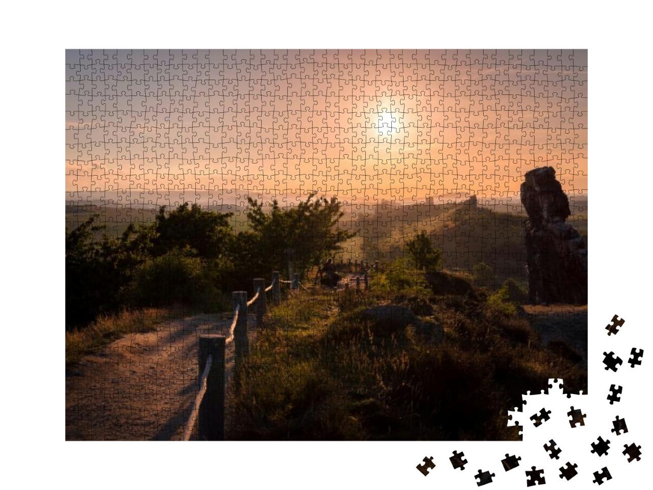 Sunset Over the Harz Region... Jigsaw Puzzle with 1000 pieces