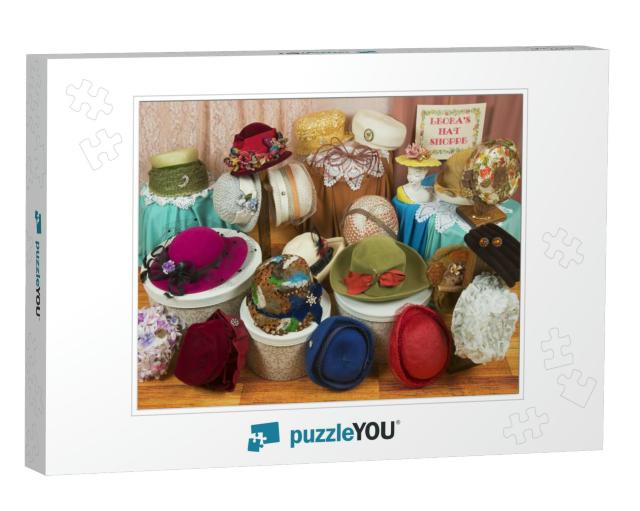 Vintage Women's Hats Photo Collage Jigsaw Puzzle