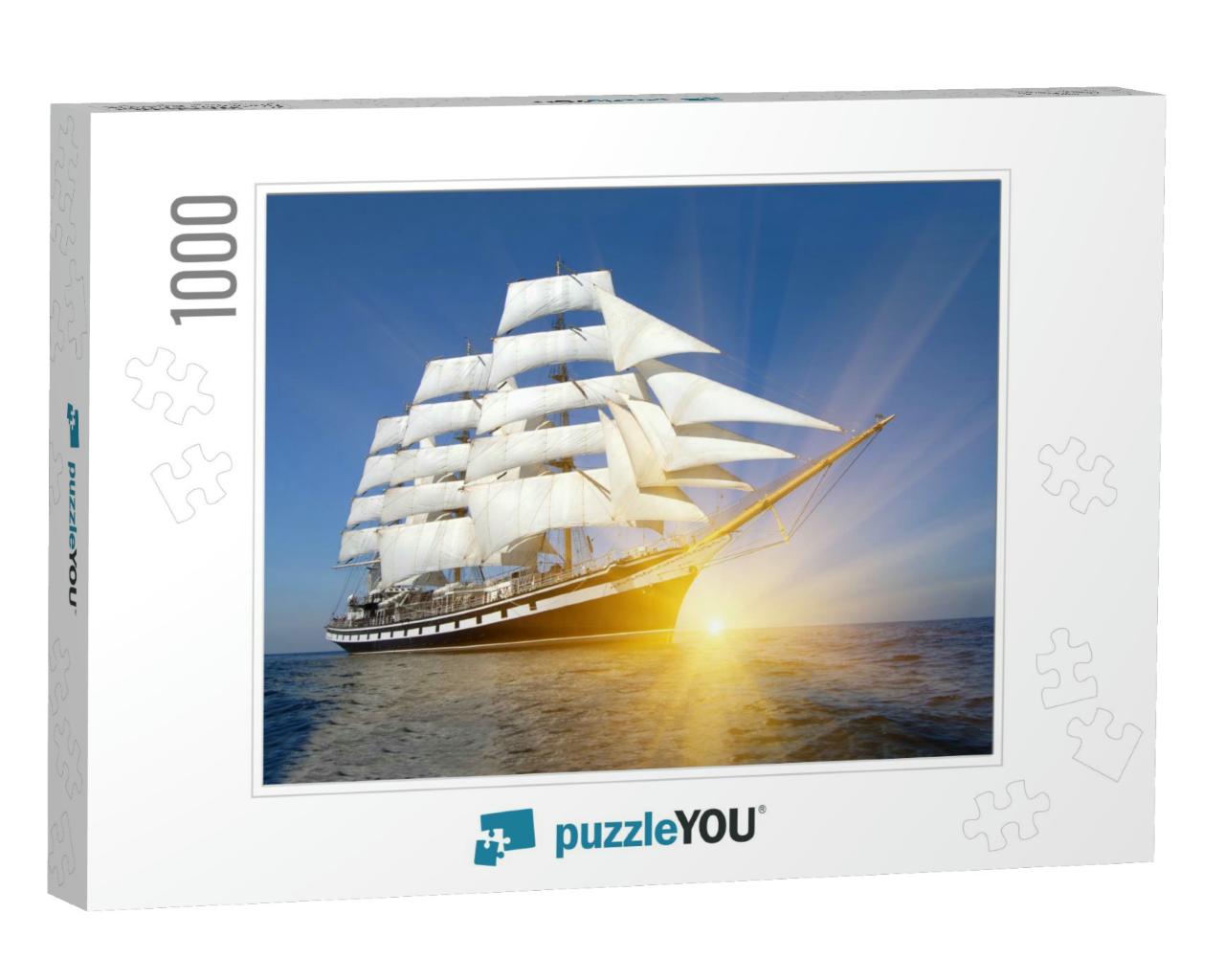 Sailing Ship & Sun Rays. Sailing. Yachting... Jigsaw Puzzle with 1000 pieces