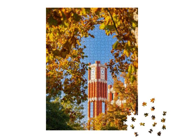 Afternoon View of the Clock Tower of University of Oklaho... Jigsaw Puzzle with 1000 pieces