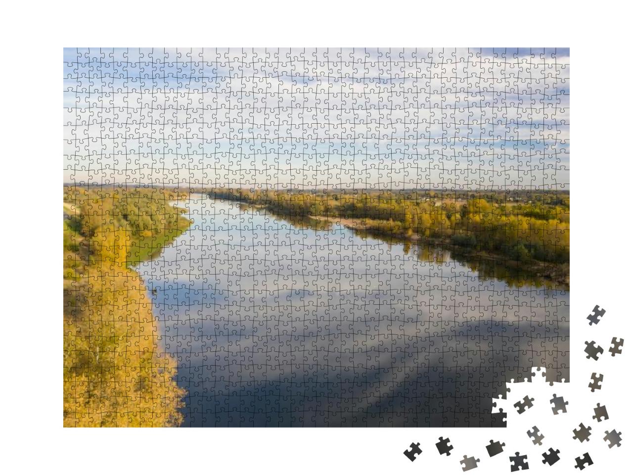 Aerial of the Loire River Near to Luynes, Centre, France... Jigsaw Puzzle with 1000 pieces
