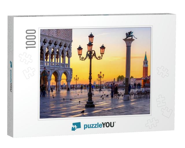 Night View of Piazza San Marco, Doges Palace Palazzo Duca... Jigsaw Puzzle with 1000 pieces