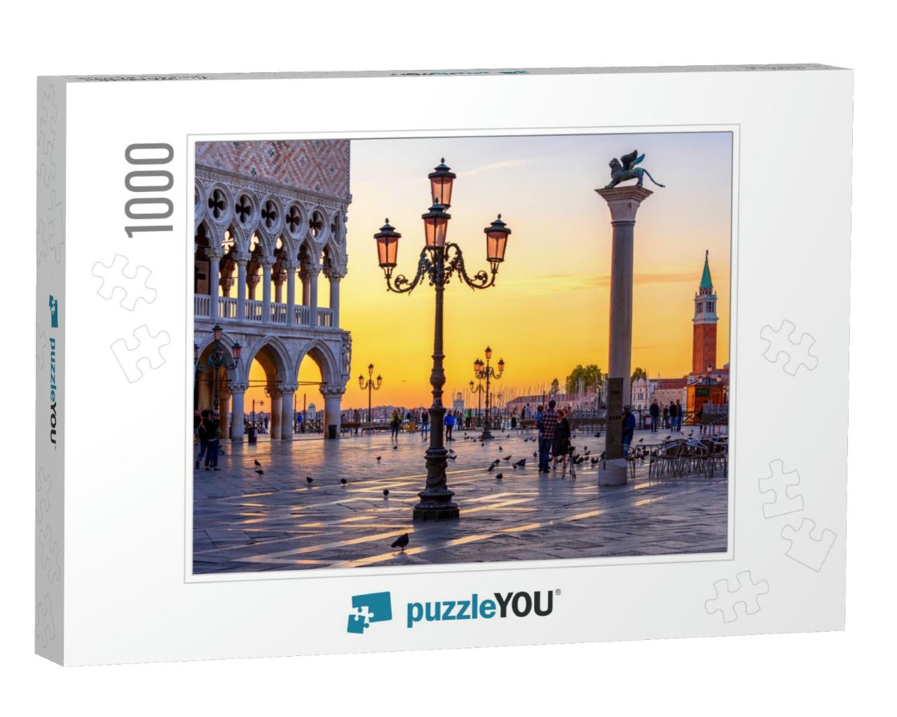 Night View of Piazza San Marco, Doges Palace Palazzo Duca... Jigsaw Puzzle with 1000 pieces