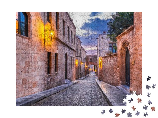 Rhodes, Greece. Avenue of the Knights Ippoton, Medieval P... Jigsaw Puzzle with 1000 pieces