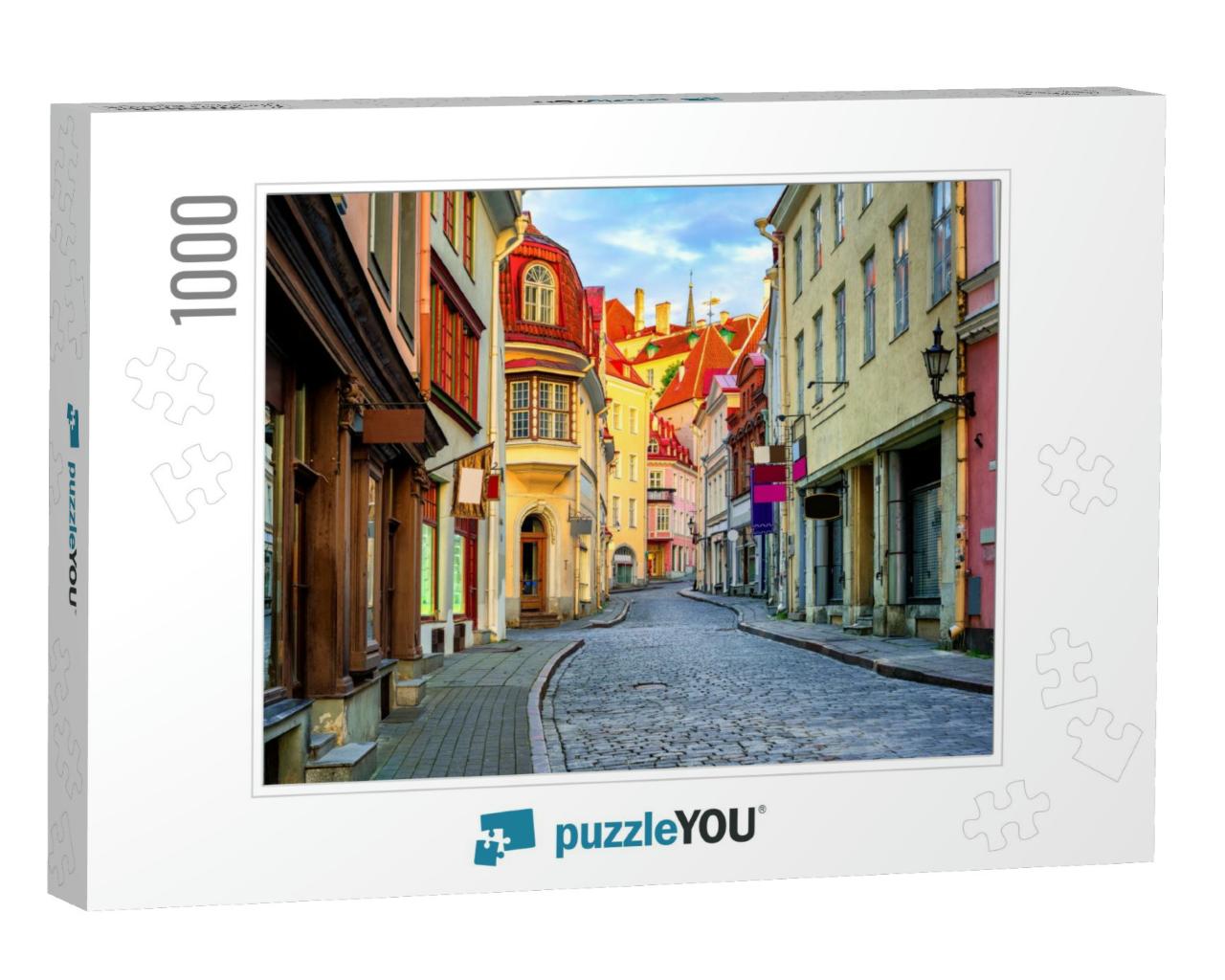 Narrow Street in the Old Town of Tallinn, Estonia... Jigsaw Puzzle with 1000 pieces