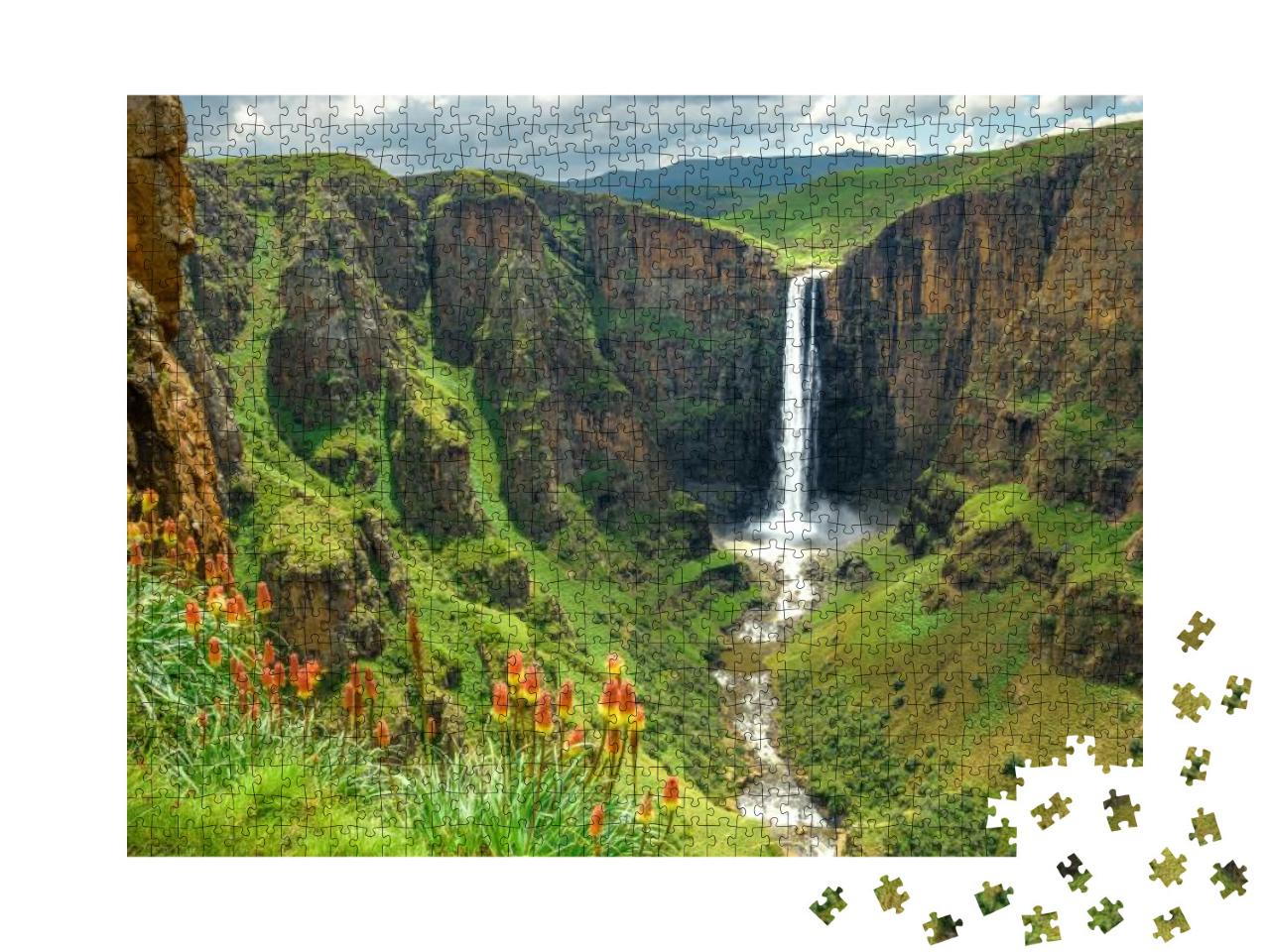Maletsunyane Falls in Lesotho Africa. Most Beautiful Wate... Jigsaw Puzzle with 1000 pieces