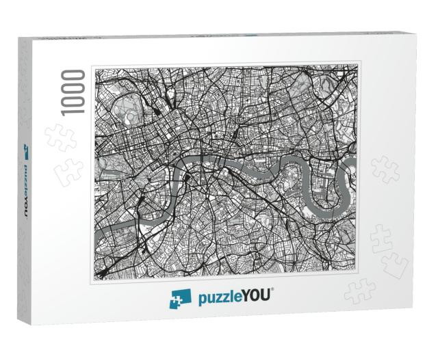 Urban City Map of London... Jigsaw Puzzle with 1000 pieces
