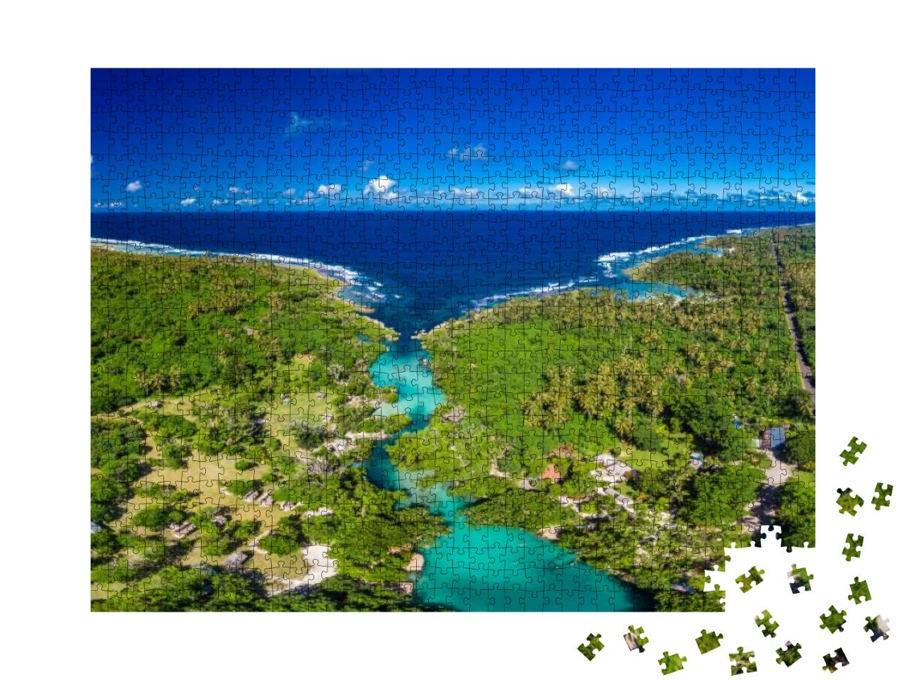 Drone View of the Blue Lagoon, Port Vila, Efate, Vanuatu... Jigsaw Puzzle with 1000 pieces