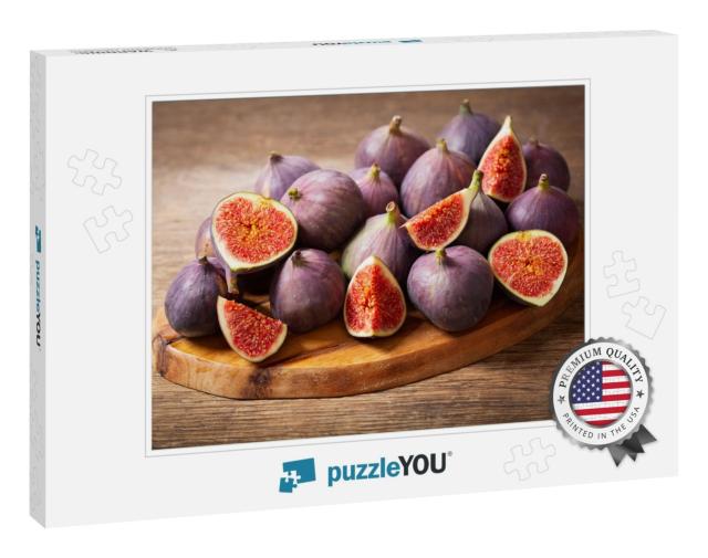 Fresh Figs Fruit on Wooden Table... Jigsaw Puzzle