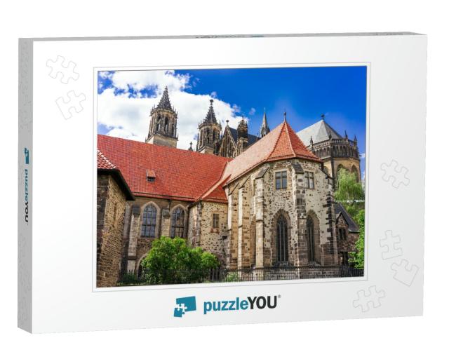 Magdeburg Cathedral in Lower Saxony, Germany... Jigsaw Puzzle