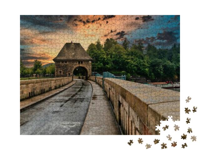 Towerroom with Paving Stones on Edersee in Hessen Germany... Jigsaw Puzzle with 1000 pieces