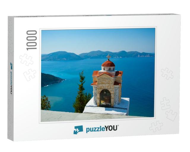 Christian Shrine Looking Over the Ionian Sea, Kefalonia... Jigsaw Puzzle with 1000 pieces