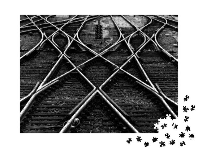 Railway Tracks with Switches & Interchanges At a Main Lin... Jigsaw Puzzle with 1000 pieces