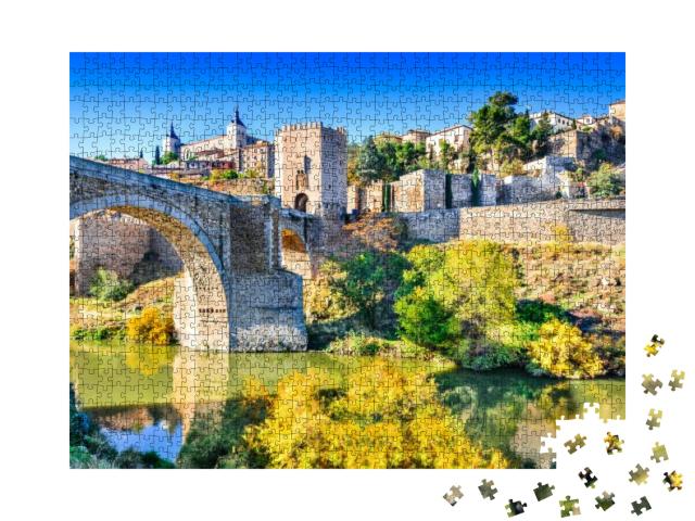 Toledo, Spain. Alcazar & Alcantara Bridge Puente De Alcan... Jigsaw Puzzle with 1000 pieces