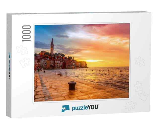 Beautiful Sunset At Rovinj in Adriatic Sea Coast of Croat... Jigsaw Puzzle with 1000 pieces