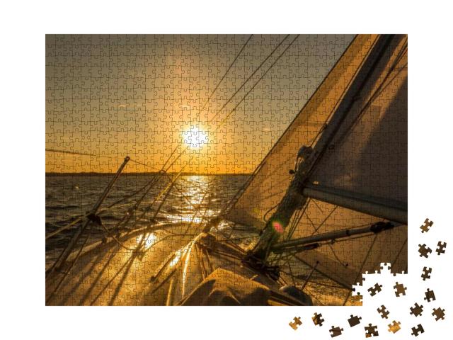 Sailing Boat on the Sunset... Jigsaw Puzzle with 1000 pieces