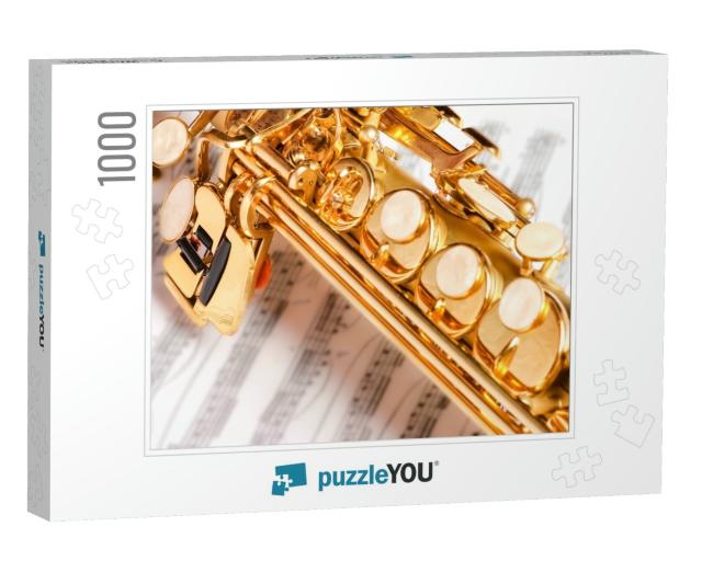 Soprano Saxophone on White Background... Jigsaw Puzzle with 1000 pieces