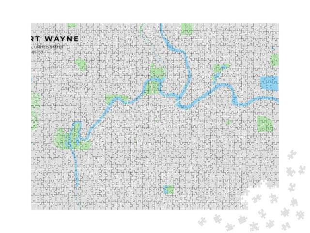 Printable Street Map of Fort Wayne Including Highways, Ma... Jigsaw Puzzle with 1000 pieces
