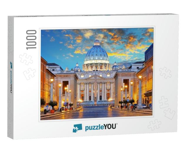 St. Peters Basilica in Rome by the Via Della Conciliazion... Jigsaw Puzzle with 1000 pieces