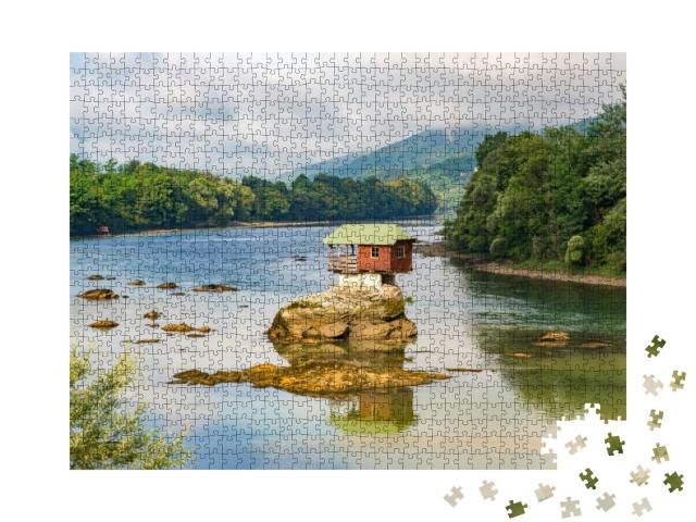 House in the River in the Drina Near Bajina Basta, Serbia... Jigsaw Puzzle with 1000 pieces