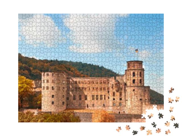 Side View of Heidelberg Castle, or Heidelberger Schloss i... Jigsaw Puzzle with 1000 pieces