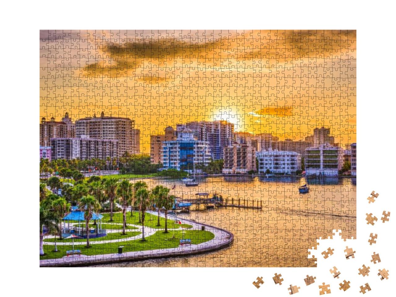 Sarasota, Florida, USA Downtown Skyline on the Bay At Sunr... Jigsaw Puzzle with 1000 pieces