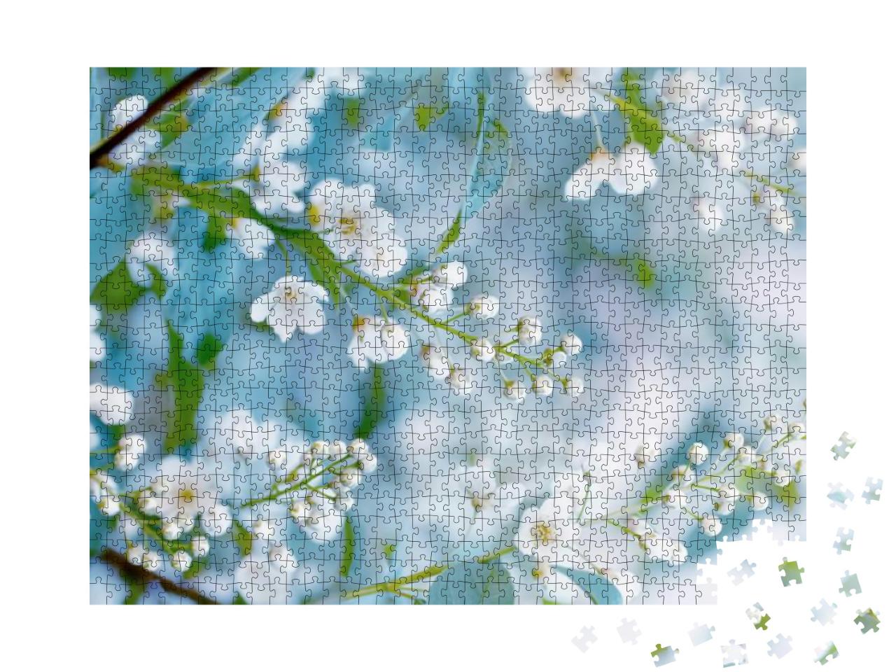 Floral Spring Background, Soft Focus. Branches of Blossom... Jigsaw Puzzle with 1000 pieces