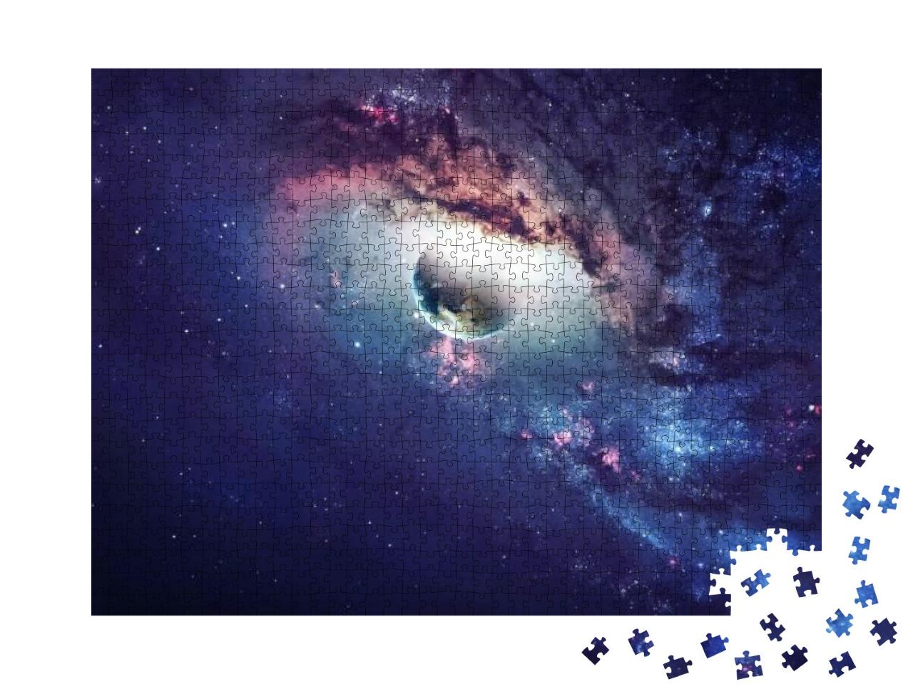 Universe Scene with Planets, Stars & Galaxies in Outer Sp... Jigsaw Puzzle with 1000 pieces