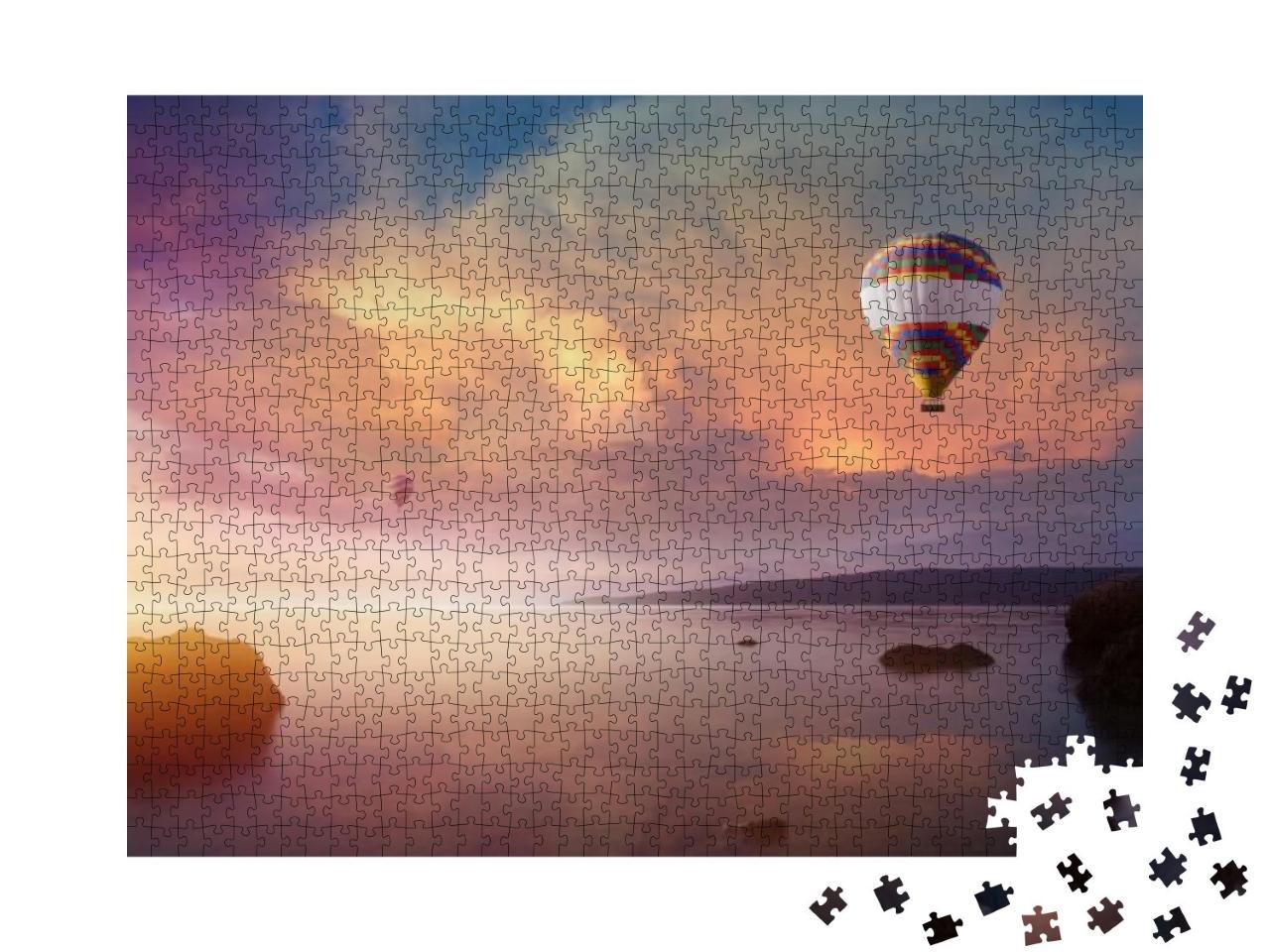 Amazing Heavenly Background - Two Colorful Hot Air Balloo... Jigsaw Puzzle with 1000 pieces