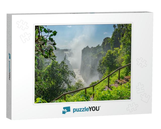 Victoria Falls on Zambezi River, Border of Zambia & Zimba... Jigsaw Puzzle