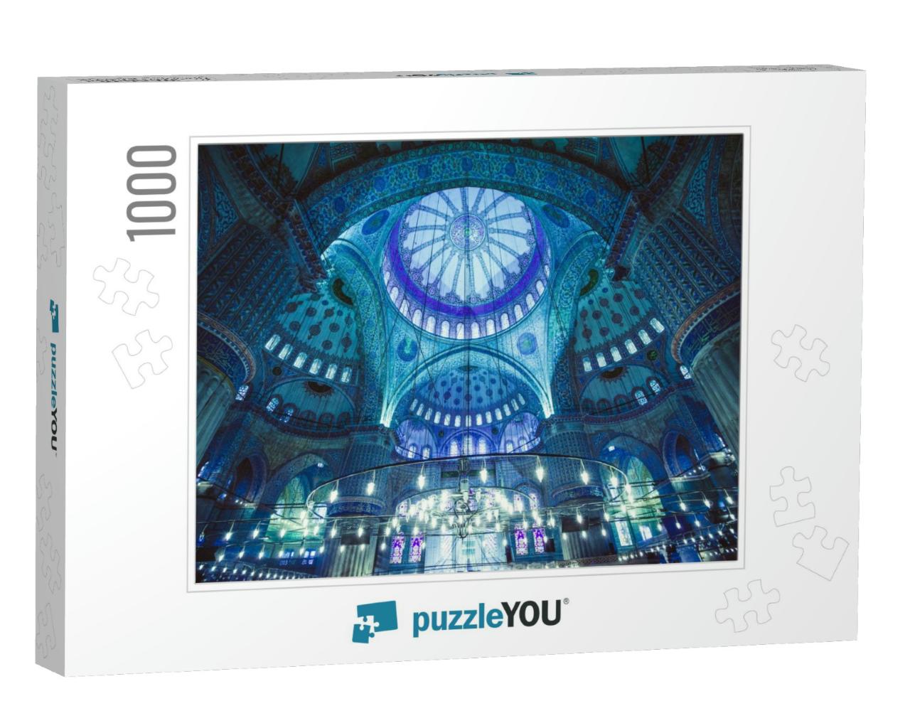 Interior of the Blue Mosque, Istanbul. Turkey... Jigsaw Puzzle with 1000 pieces