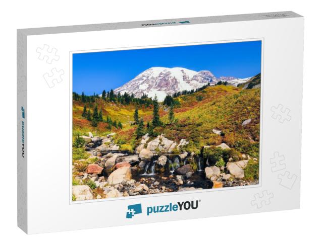 Edith Creek in Mount Rainier National Park Flows in Front... Jigsaw Puzzle