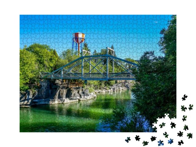 The Beautiful Snake River Running Through Idaho Falls in... Jigsaw Puzzle with 1000 pieces