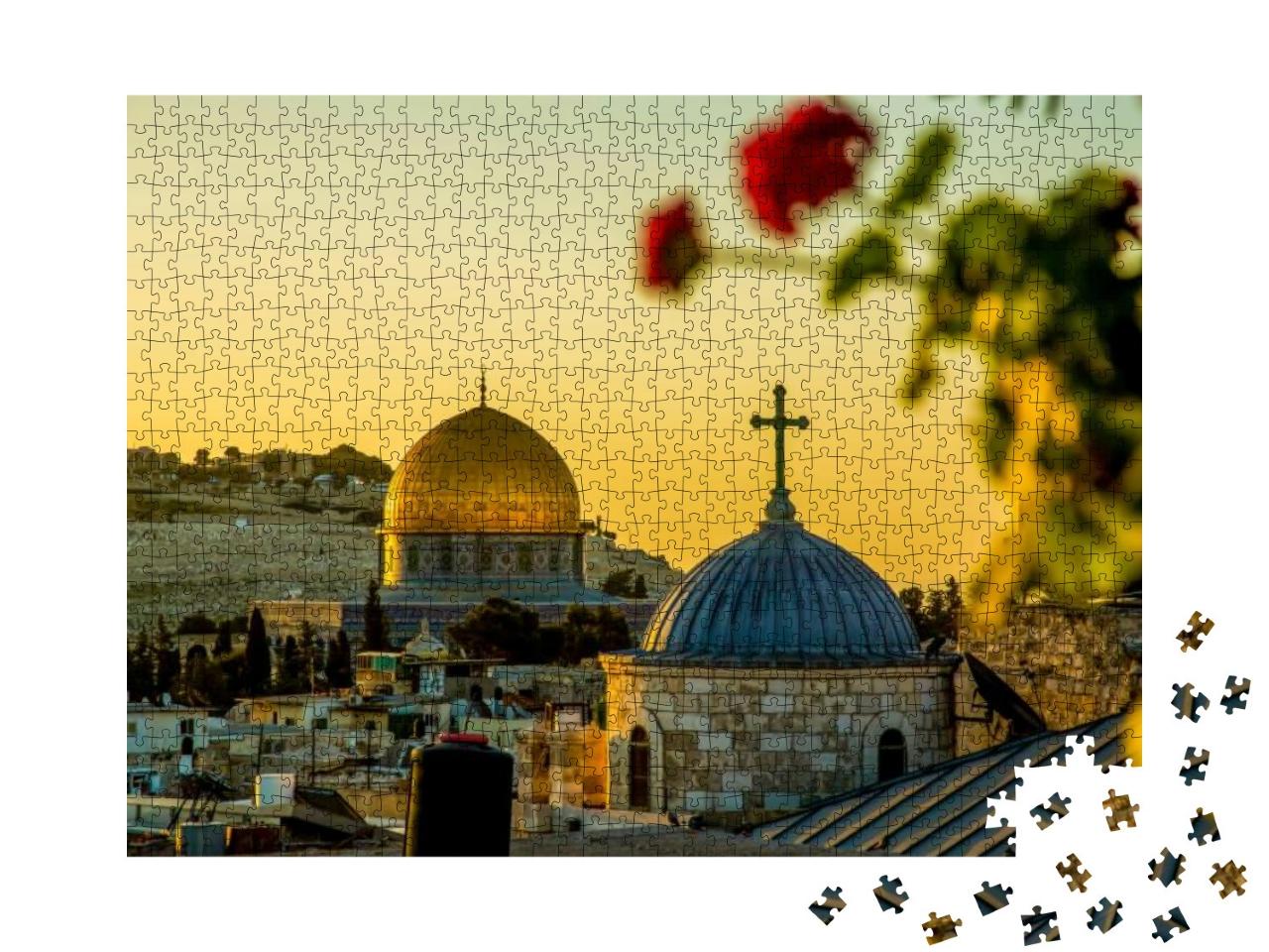 The Dome of a Christian Church & the Dome of the Rock in... Jigsaw Puzzle with 1000 pieces