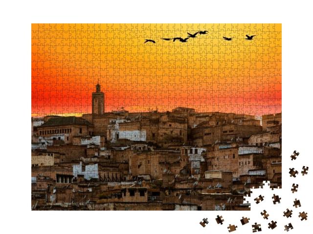 Sunset in Fez, Morocco... Jigsaw Puzzle with 1000 pieces