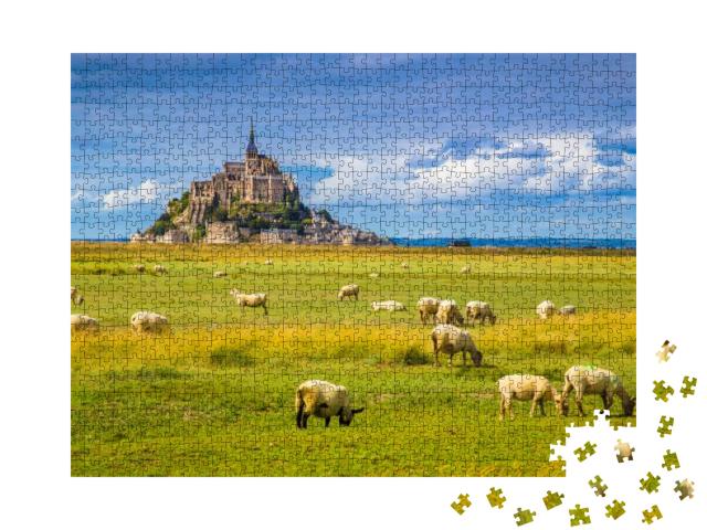 Beautiful View of Famous Historic Le Mont Saint-Michel Ti... Jigsaw Puzzle with 1000 pieces