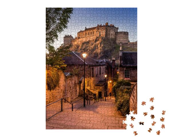Edinburgh Castle from Heriot Place... Jigsaw Puzzle with 1000 pieces